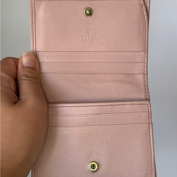 Gucci GG Marmont Pink Quilted Leather Bifold Wallet/ Card Case - Picture 4 of 13